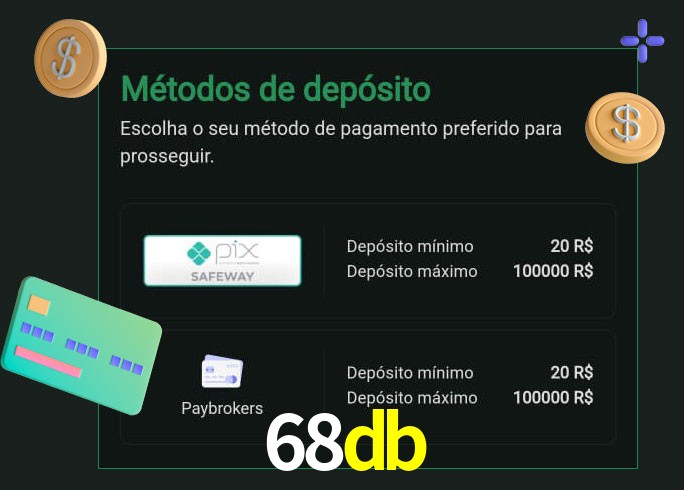 O cassino 68db oferece uma grande variedade de métodos de pagamento